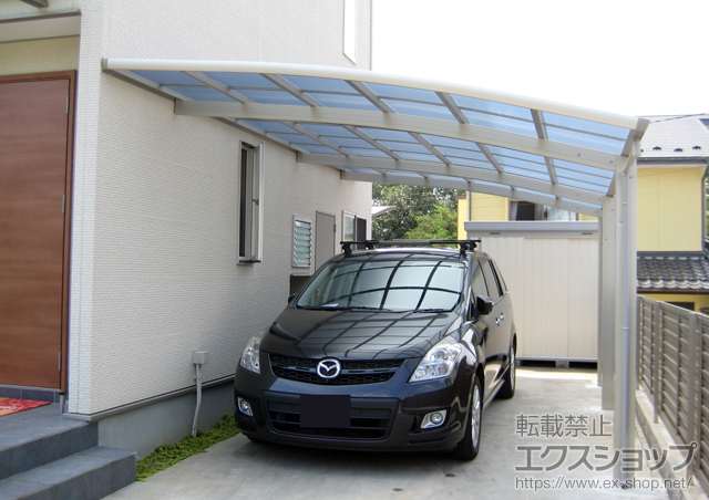 長野県飯田市ののカーポート レイナベーカポート 延長 積雪〜20cm対応+Lアングル(雪止め用) 施工例