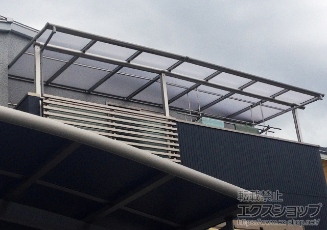 兵庫県川西市ののバルコニー・ベランダ屋根 ヴェクターテラス F型 屋根タイプ 連棟 積雪〜20?対応 施工例