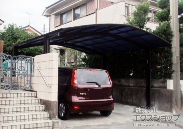 鹿児島県鹿児島市ののカーポート プレシオスポート M合掌 積雪〜20cm対応 施工例