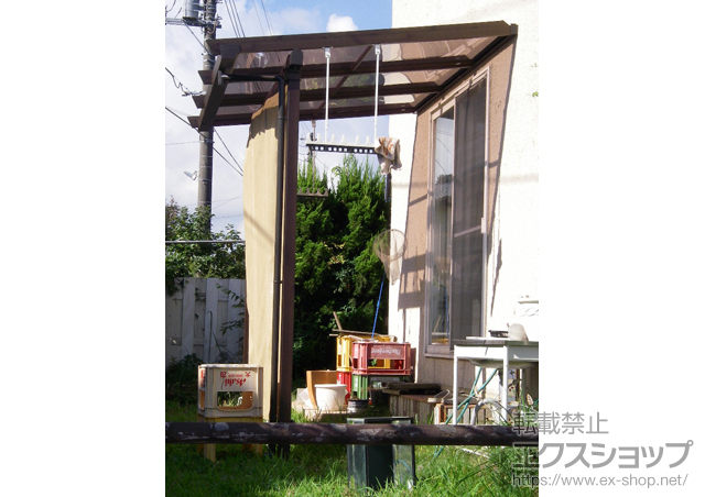 茨城県取手市ののテラス屋根 ナチュレ テラスタイプ 積雪〜20ｃｍ対応+物干し（ＳＡＴＶ-03-2） 施工例