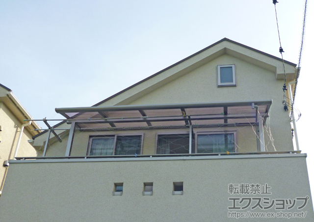 東京都世田谷区のLIXIL リクシル（トステム）のバルコニー・ベランダ屋根 パワーアルファ L型 屋根タイプ 単体 積雪〜30cm対応 施工例