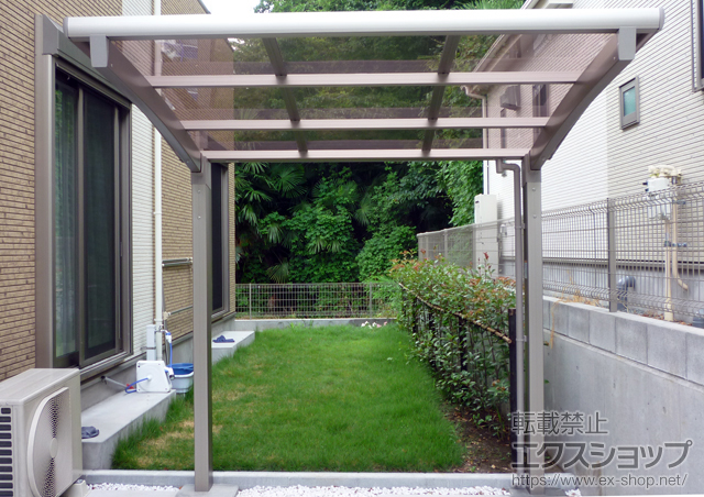 神奈川県横浜市のLIXIL リクシル（トステム）のサイクルポート・駐輪場 カーブパークシグマIII オープンタイプ 積雪〜20cm対応 施工例