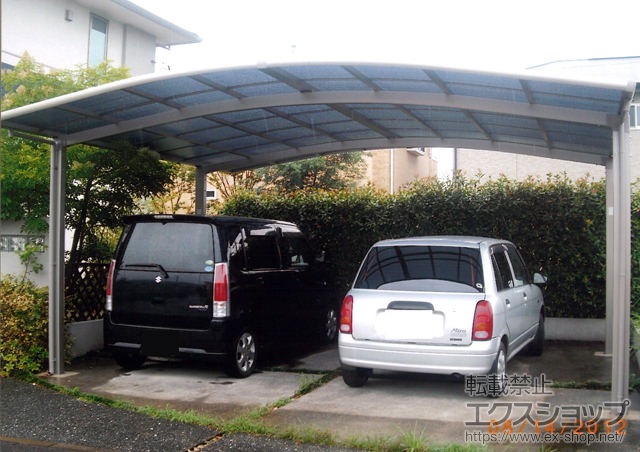 佐賀県小城市のLIXIL リクシル（トステム）のカーポート カーブポートシグマIII ワイド 施工例