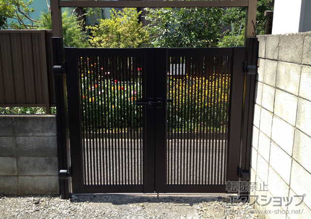 神奈川県川崎市のの門扉 エクスライン門扉2型 両開き 施工例
