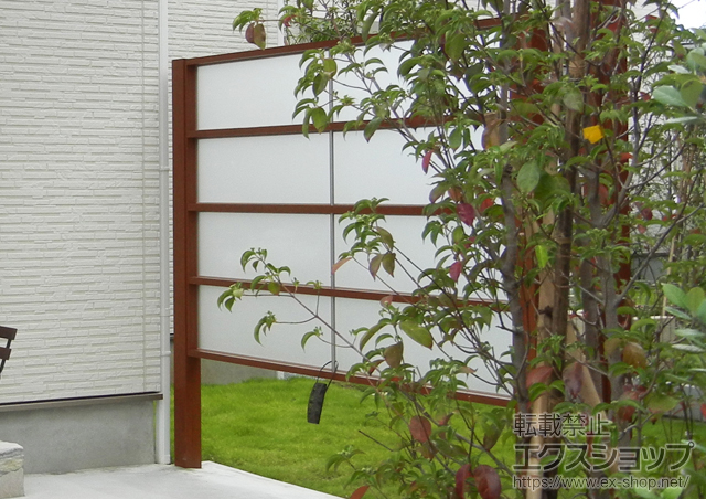 千葉県流山市ののフェンス・柵 Gスクリーン 横格子タイプ パネル4段+プラスG 柱 H24 施工例