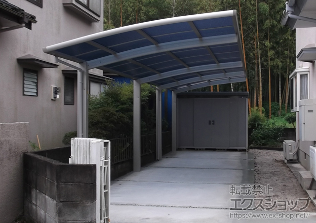 熊本県合志市ののカーポート レイナポートZ 縦連棟　積雪〜20ｃｍ対応 施工例