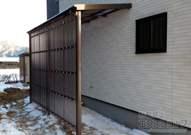 長野県上伊那郡飯島町のLIXIL リクシル（トステム）のストックヤード フリーヤード　オープンタイプ 積雪〜20cm対応 施工例
