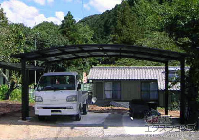 愛知県新城市のLIXIL リクシル（トステム）のカーポート カーブポートシグマIII ワイド 積雪〜30?対応 施工例