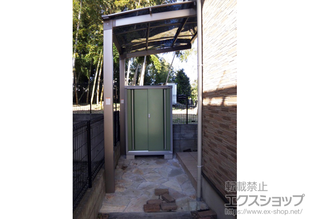 神奈川県横浜市のLIXIL リクシル（トステム）のサイクルポート・駐輪場 エックスルーフ サイクルポート オープンタイプ 積雪〜30cm対応 施工例