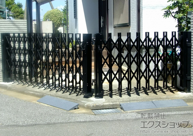 千葉県船橋市ののカーゲート アルシャインHG ノンキャスター 両開き角地タイプ 220+300 施工例