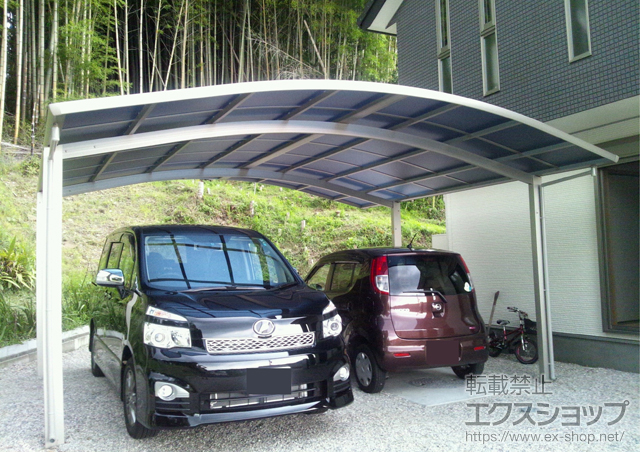 岐阜県土岐市ののカーポート プレシオスポート ワイド 積雪〜20cm対応 施工例