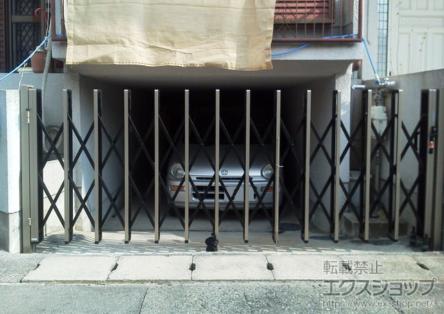 兵庫県尼崎市ののカーゲート トリップゲート PC型 ノンレール 片開き 施工例