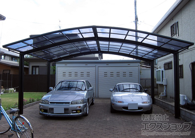 熊本県合志市のLIXIL リクシル（トステム）のカーポート カーブポートシグマIII 積雪〜30cm対応 施工例