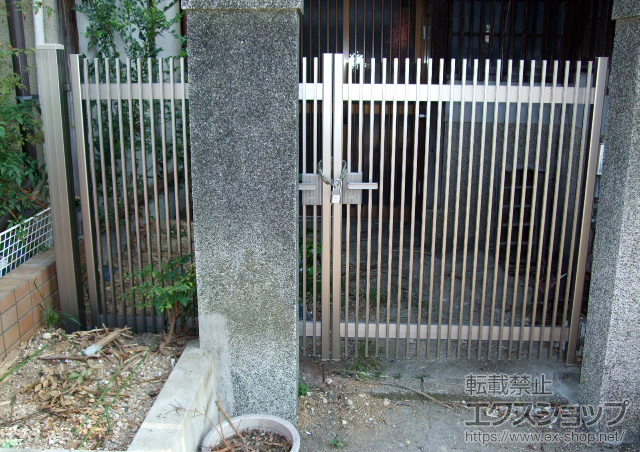 大阪府大阪市のの門扉 ハイ千峰 両開き 施工例