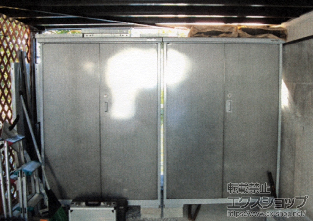 神奈川県横浜市のの物置・屋外倉庫 アイビーストッカー×2台 (BJN-119D PG)+アイビーストッカー BJN型オプション 施工例