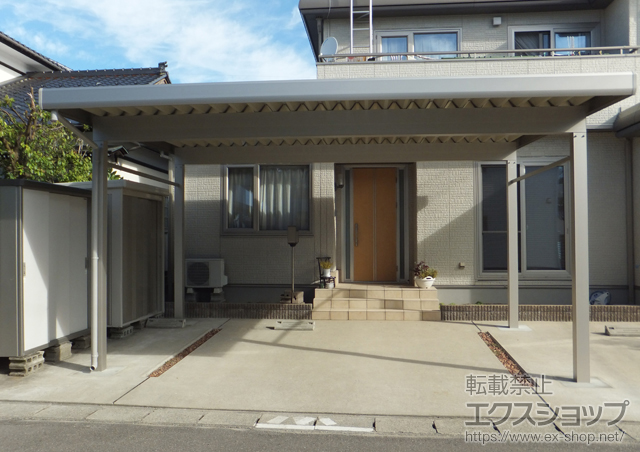 山形県鶴岡市ののカーポート ジーポートneo 積雪100cmＡタイプ 2台用 4本柱 角柱仕様 施工例