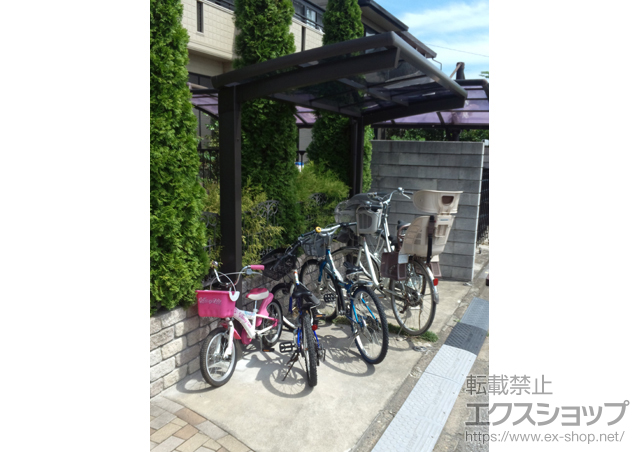 千葉県柏市のLIXIL リクシル（トステム）のサイクルポート・駐輪場 カーブポートシグマIII ミニ 積雪〜20cm対応 施工例