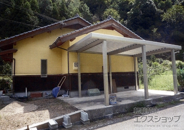 兵庫県豊岡市ののカーポート ジーポートneo 積雪100cmＢタイプ 6本柱 積雪〜100cm対応 施工例