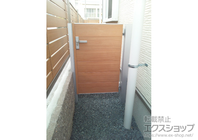 愛知県蒲郡市ののフェンス・柵 ライフモダンII YS型フェンス 複合色 フリーポールタイプ 施工例