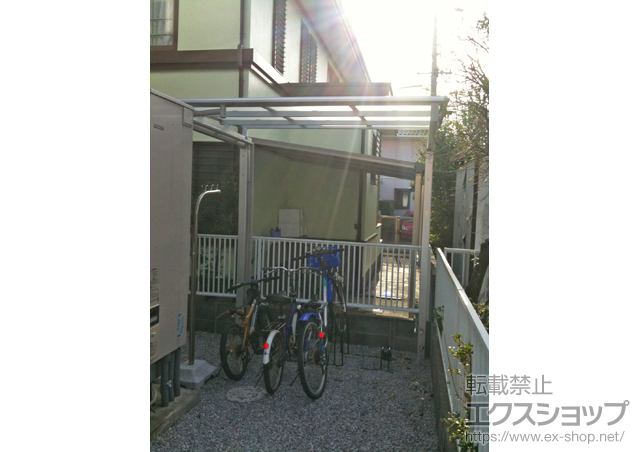 静岡県磐田市ののサイクルポート・駐輪場 マイリッシュ 前下がり 積雪〜20cm対応 施工例