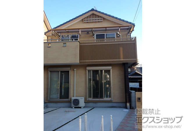 千葉県松戸市ののバルコニー・ベランダ屋根 ヴェクターテラス F型 ルーフタイプ 連棟 積雪〜20cm対応+前枠化粧カバー 施工例