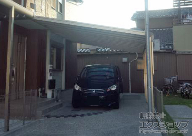 愛知県岡崎市ののテラス屋根 ヴェクターテラス F型 ビッグサイズ 連棟 積雪〜20cm対応+ヴェクターテラス 前面パネル+ヴェクターテラス 前面パネルすき間隠し 施工例