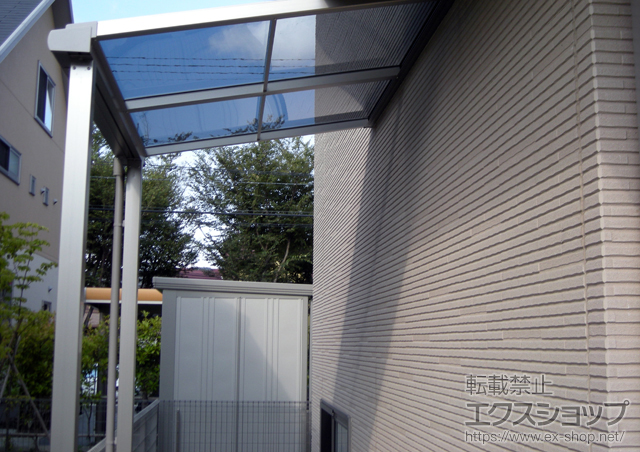 宮城県黒川郡富谷町のLIXIL リクシル（トステム）のテラス屋根 ライザーテラスII F型 テラスタイプ 積雪〜20?対応 施工例