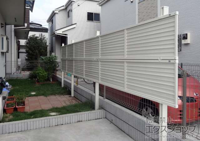 東京都府中市ののフェンス・柵 プリレオR9型フェンス アルミ多段柱施工 施工例