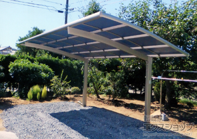 千葉県匝瑳市のLIXIL リクシル（トステム）のカーポート カーブポートシグマIII 積雪〜30cm対応 施工例
