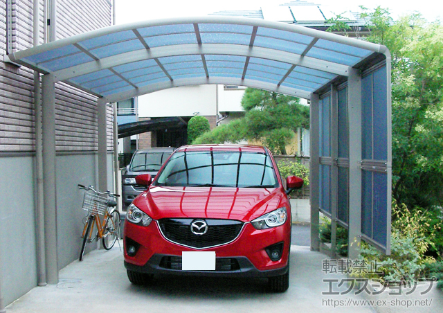 千葉県柏市ののカーポート レイナツインポート 積雪〜20?対応＋カーポートサイドパネル片面 施工例