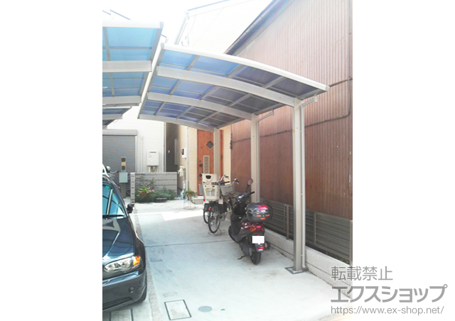 東京都荒川区ののカーポート レイナポート 延長 積雪〜20cm対応 施工例