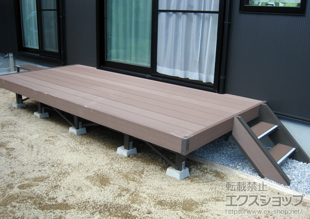 宮崎県宮崎市のLIXIL リクシル（トステム）のウッドデッキ リコステージII 単体 +リコステージII ステップ2段 施工例