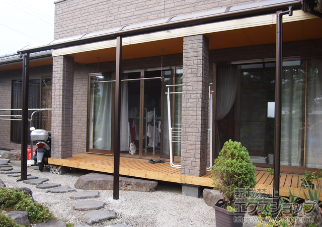 宮城県宮城郡ののテラス屋根 プレシオステラス R型 テラスタイプ 連棟 積雪〜20cm対応 施工例