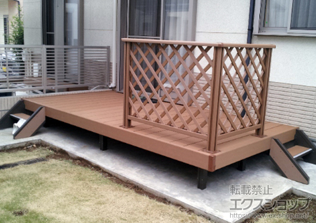 千葉県船橋市のLIXIL リクシル（トステム）のウッドデッキ リコステージII 単体＋リコステージII オプション 施工例