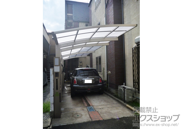東京都世田谷区ののカーポート プレシオスポート 縦連棟 積雪〜20cm対応 施工例
