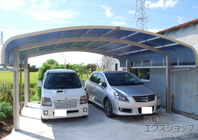 奈良県大和郡山市ののカーポート レイナキャップツインポート 積雪〜20cm対応 施工例
