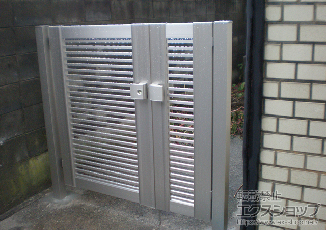 新潟県新潟市のの門扉 プレシオス門扉 横格子 親子開き 門柱仕様 施工例