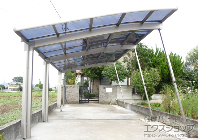 栃木県栃木市のLIXIL リクシル（トステム）のカーポート レグナスポートシグマIII 延長 積雪〜30cm対応+レグナスポートシグマIII 着脱式サポート 施工例