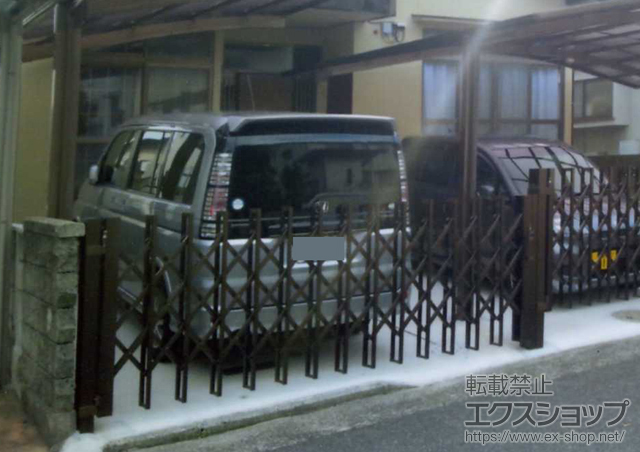 広島県広島市ののカーゲート リフティングアコーHG　片開き アルミタイプ 延高仕様 施工例