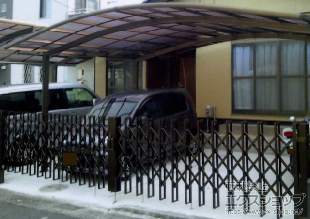 広島県広島市ののカーゲート リフティングアコーHG　両開き アルミタイプ 延高仕様 施工例