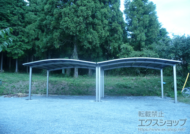 福島県相馬市のLIXIL リクシル（トステム）のカーポート カーブポートシグマIII ワイド 積雪〜30ｃｍ対応 施工例