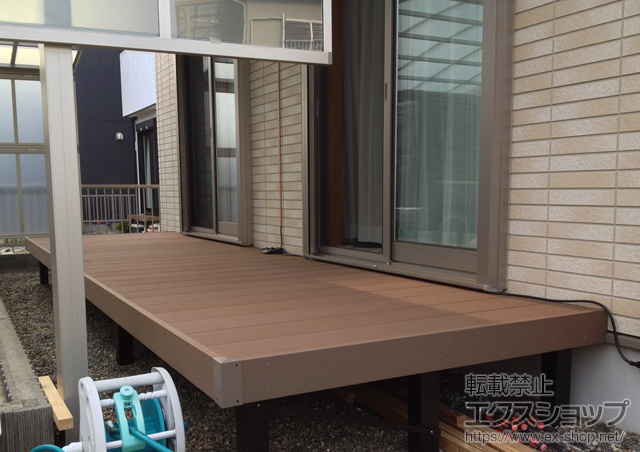 千葉県木更津市ののウッドデッキ リウッドデッキ200 連棟 施工例