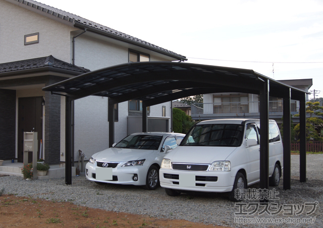福島県二本松のLIXIL リクシル（トステム）のカーポート レグナスポートシグマIII 3000 ワイド 積雪〜100cm対応 施工例