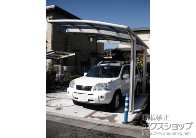 静岡県富士市ののカーポート レイナポート 積雪〜20cm対応＋着脱式サポート標準・ハイルーフ兼用 2本入 施工例