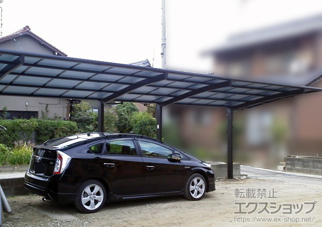愛知県一宮市のLIXIL リクシル（トステム）のカーポート カーブポートシグマIII 縦連棟 積雪〜30cm対応 施工例