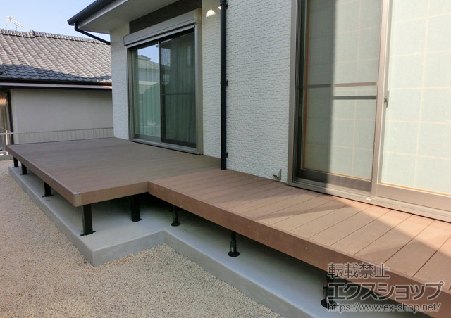 熊本県熊本市ののウッドデッキ リウッドデッキ200＋デッキフェンス 2型 コ字型設置 施工例