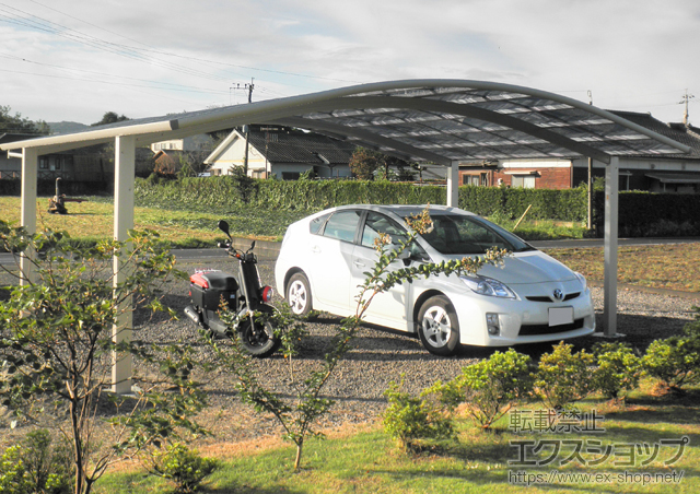 鹿児島県薩摩郡さつま町ののカーポート レイナツインポート　積雪〜２０cm対応＋屋根ふき材補強部品 施工例