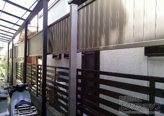 神奈川県横浜市ののフェンス・柵 ハイミレーヌR6型フェンス 多段柱施工 施工例