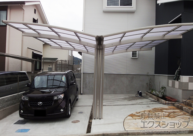 兵庫県川西市ののカーポート プレシオスポート Y合掌 積雪〜20ｃｍ対応 施工例
