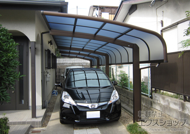 京都府八幡市ののカーポート レイナキャップポート 縦連棟 積雪〜20cm対応 施工例